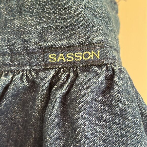 Vintage 80s Sasson Classic Blue Denim Full Midi Skirt - Picture 5 of 8